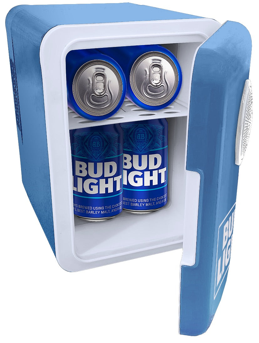 Bud Light Mini Fridge with Built-In Speaker