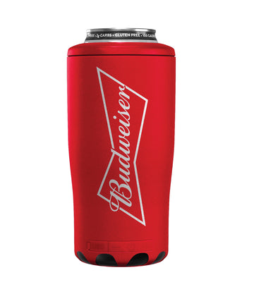 Budweiser 4-in-1 Can Cooler With Speaker- Fits all Size - Can Cooler for 12 oz & 16 oz Regular or Slim Cans & Bottles (Budweiser)…