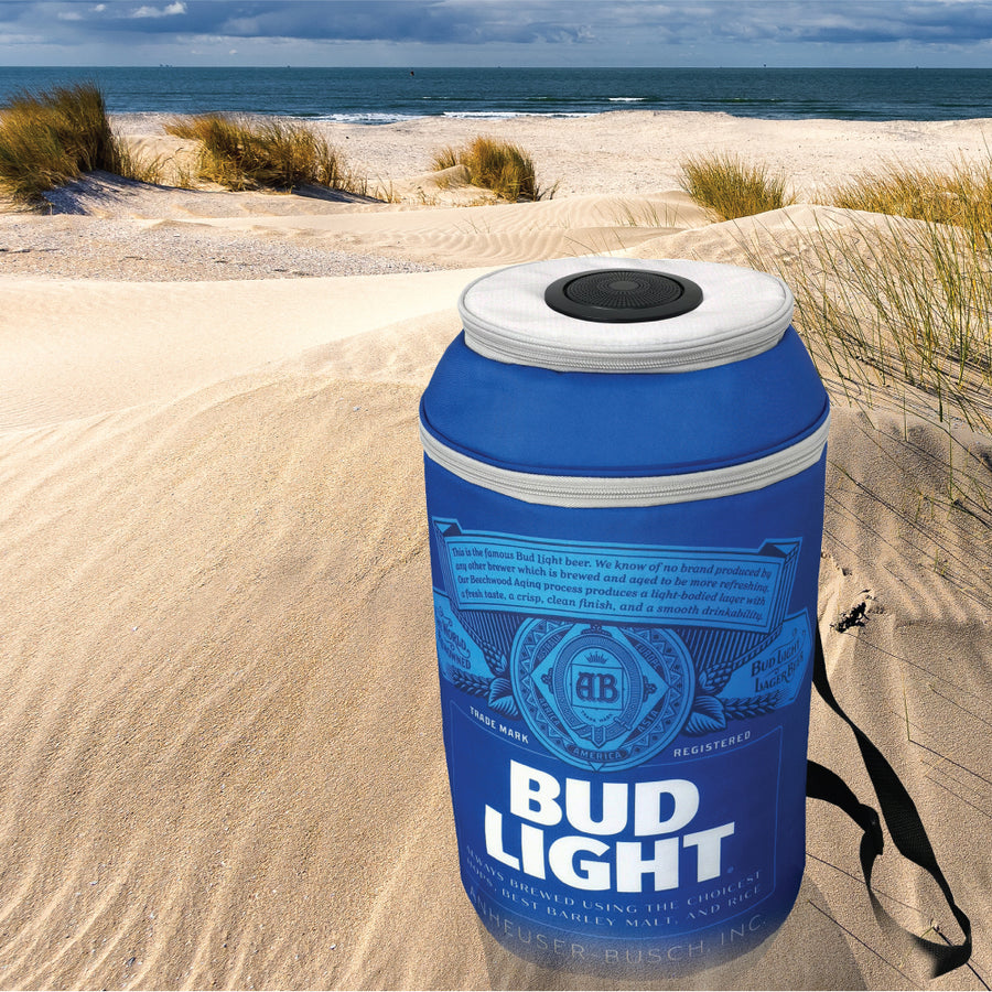 Bud Light Soft Can Shape Speaker Cooler Backpack Bluetooth Portable Travel Cooler with Built in Speaker Wireless Speaker Cool Ice Pack Cold Beer Stereo for Apple iPhone, Samsung Galaxy