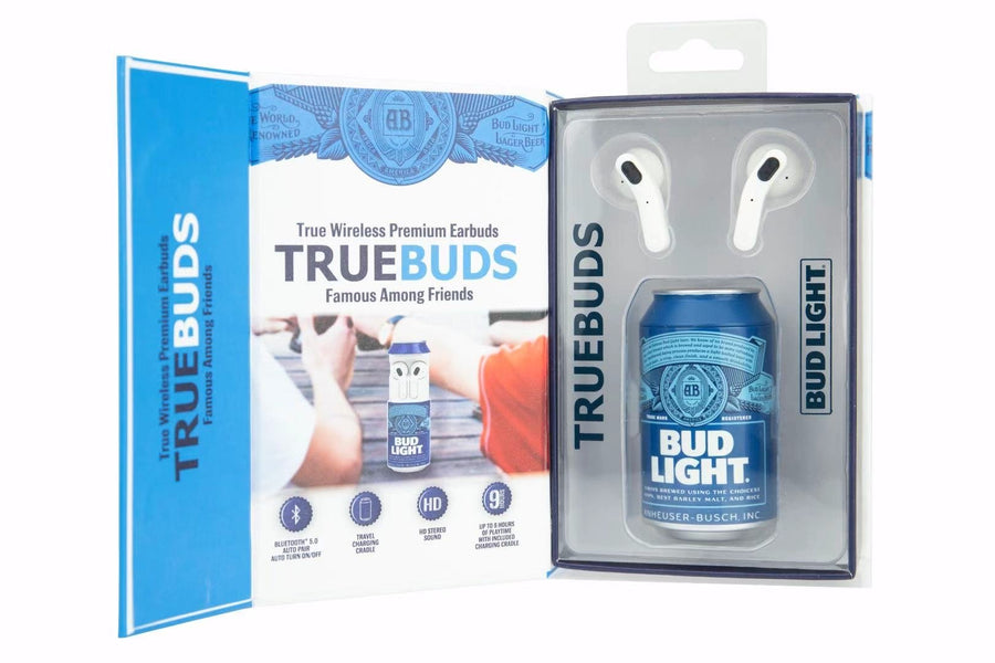 Bud Light True Wireless Earbuds with charging case