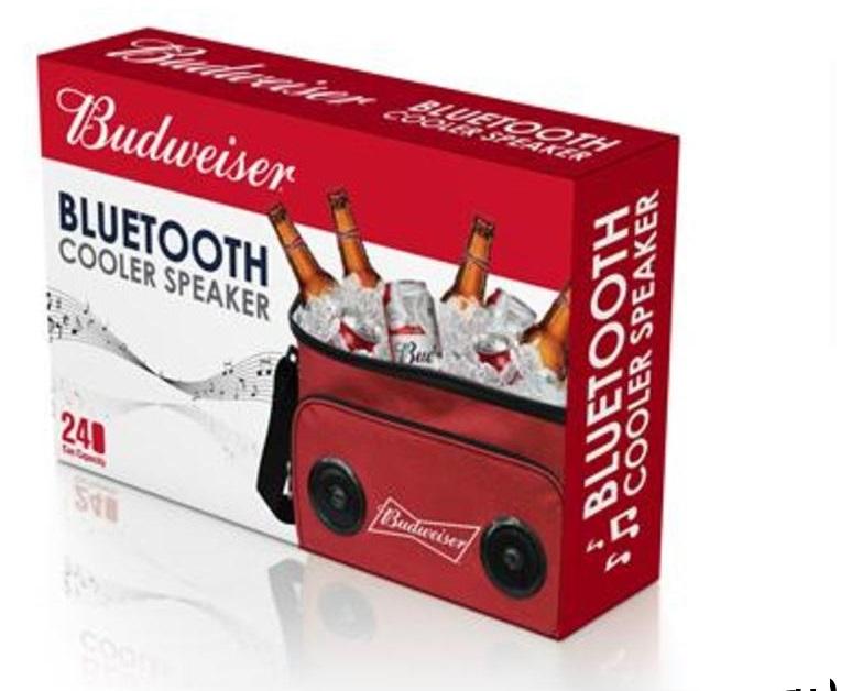 Budweiser Insulated Soft Cooler Bag with Built-In Bluetooth Speaker