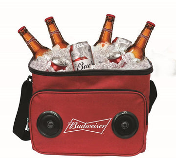 Budweiser Insulated Soft Cooler Bag with Built-In Bluetooth Speaker